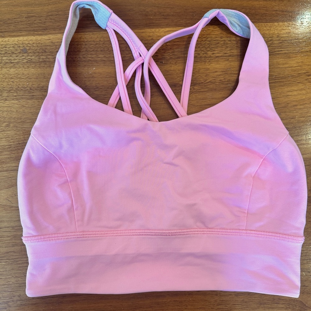 Lululemon Size 6 Cotton Candy Pink Long line Sports bra